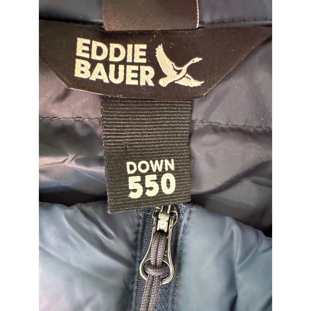 Eddie Bauer Mens Down 550 Puffer Vest Blue Size L Lightweight Insulated - Picture 3 of 7